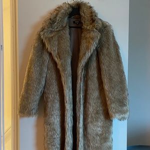ASOS Misguided Faux Fur Midi Coat NWOT